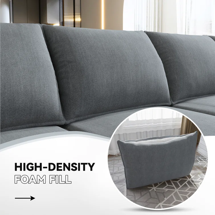 Larchmere Modular Sectional Sofa U Shaped Sofa Couch With Storage Ottoman