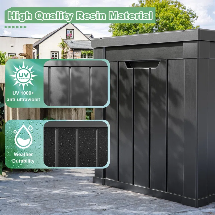 LeHom 22.1'' W 50 Gallons Water Resistant Resin Lockable Deck Box