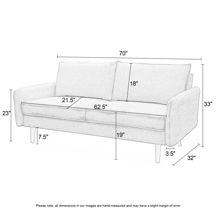 Cococon 70'' Upholstered Loveseat Sofa