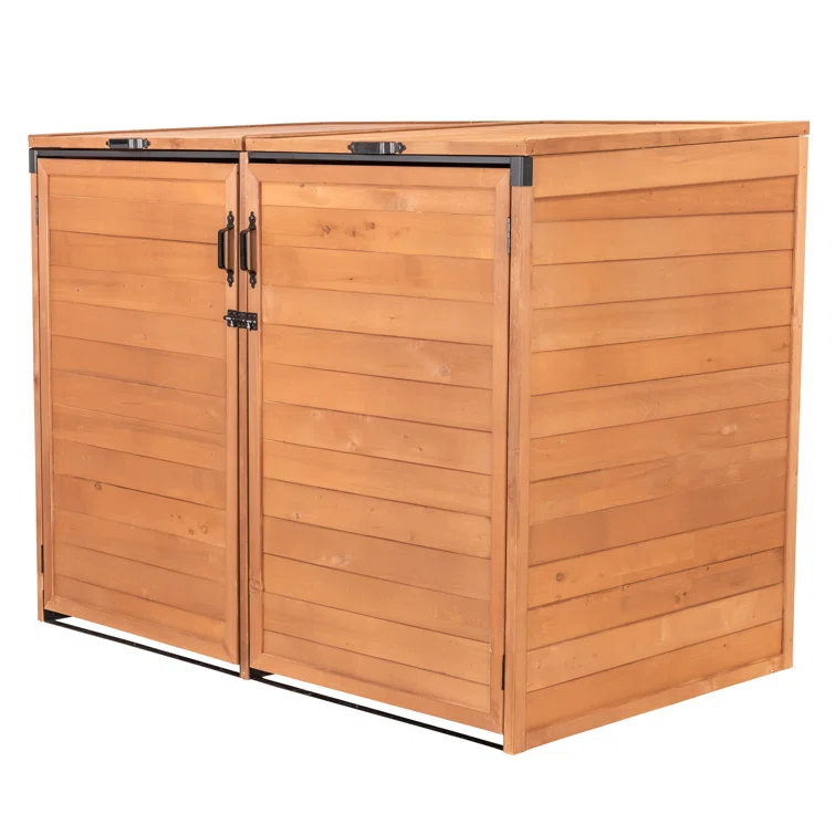 5 Ft. W x 3 Ft. D Solid Wood Lean to Garbage Shed