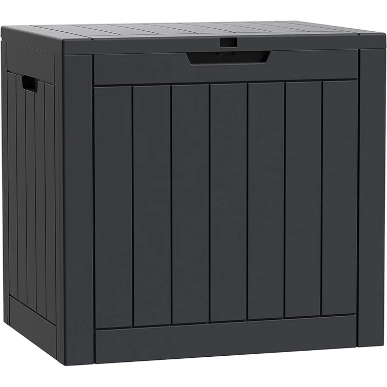 WORACO 17.09'' W 30 Gallons Water Resistant Resin Lockable Deck Box