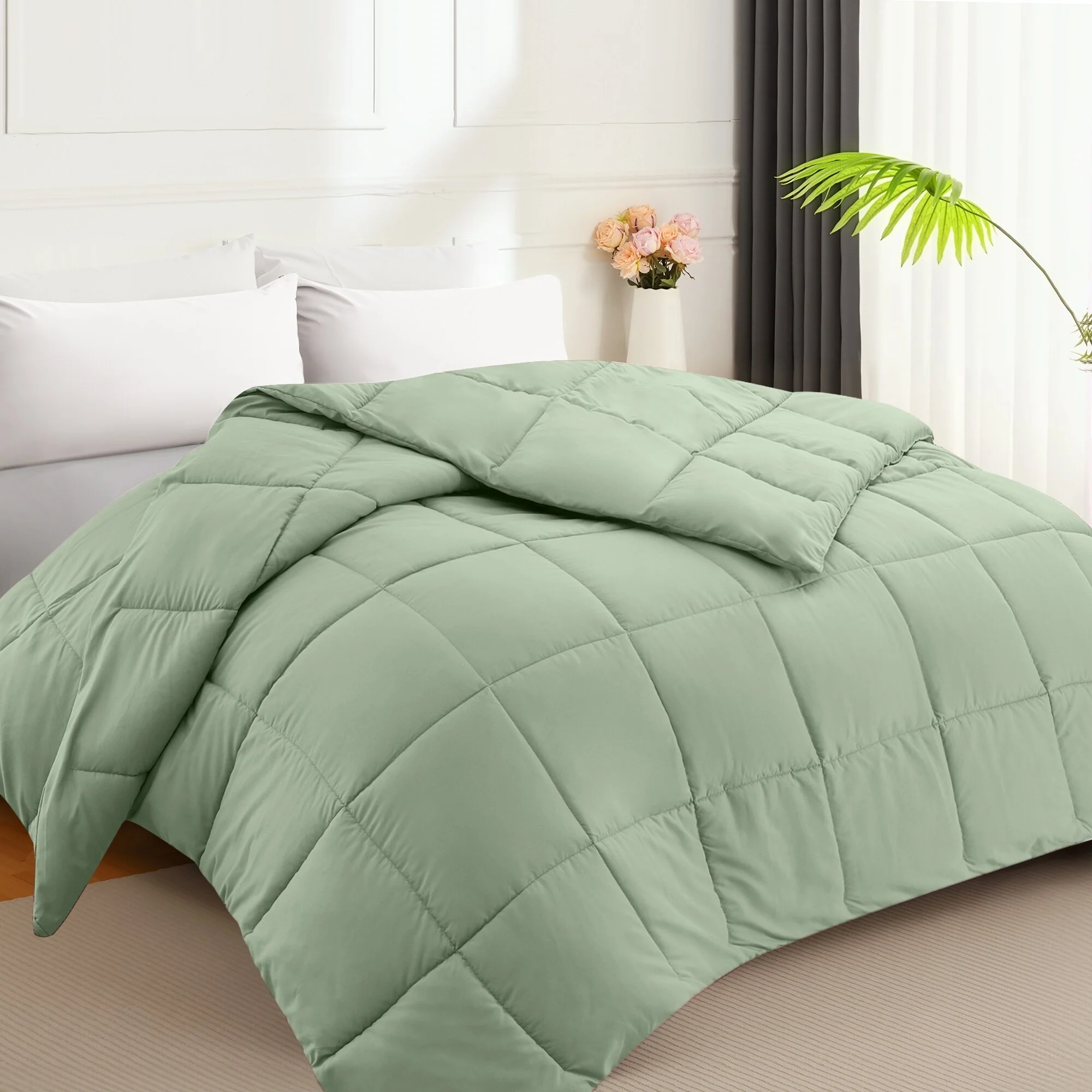 Ultra-Light Summer Down Alternative Comforter, Hypoallergenic, Reversible & Anti-Shift Design, 9 Colors, 5 Sizes