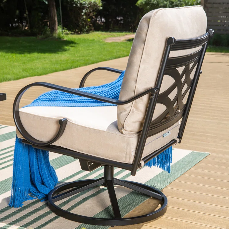 Arriona Metal 5 - Person Patio Conversation Set with Swivel Lounge Chairs