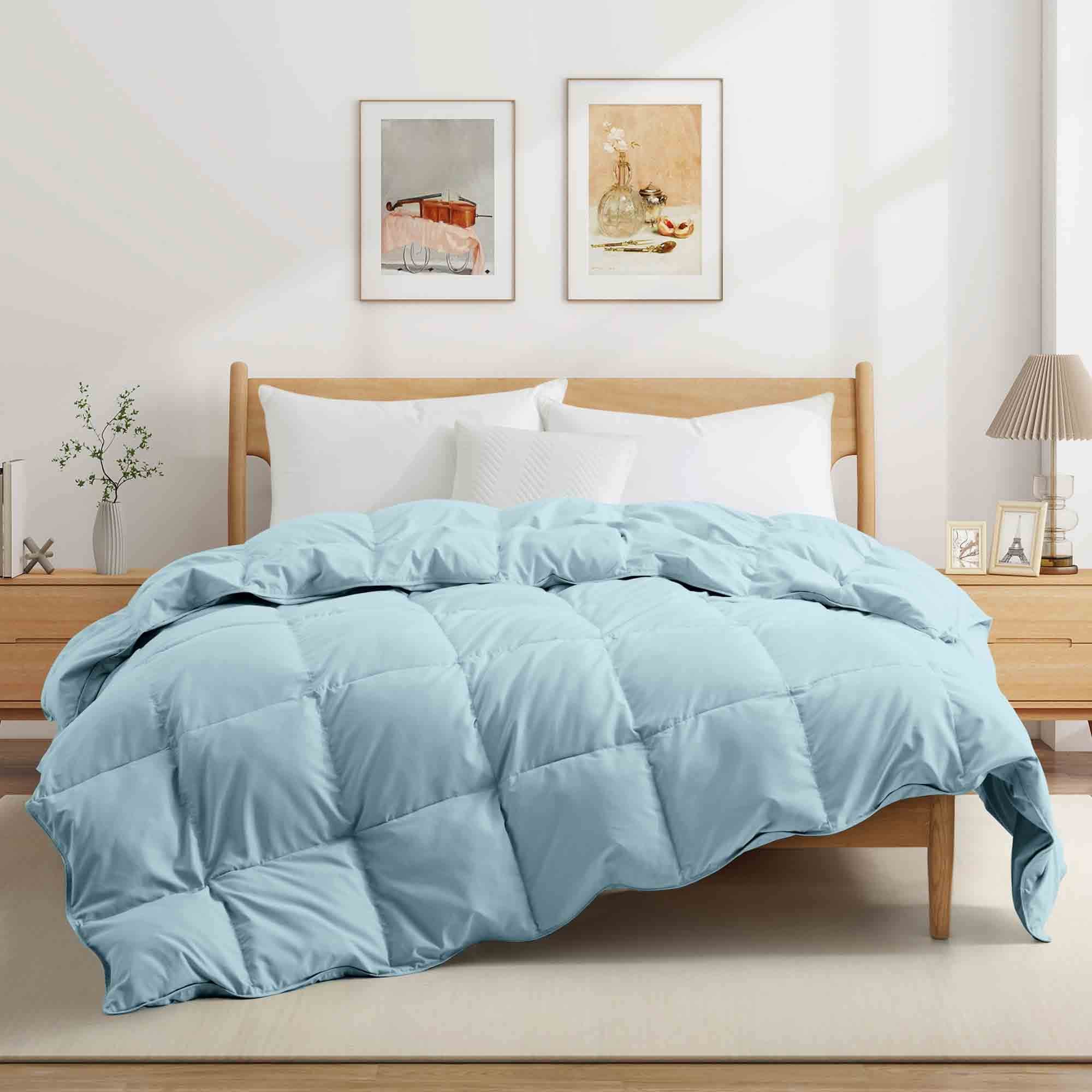 Lightweight White Feather Down Fluffy Comforter Duvet Insert