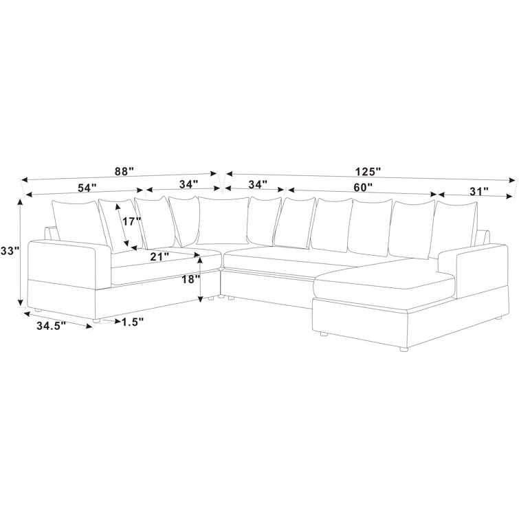 Bernathe 4 - Piece Upholstered Sectional