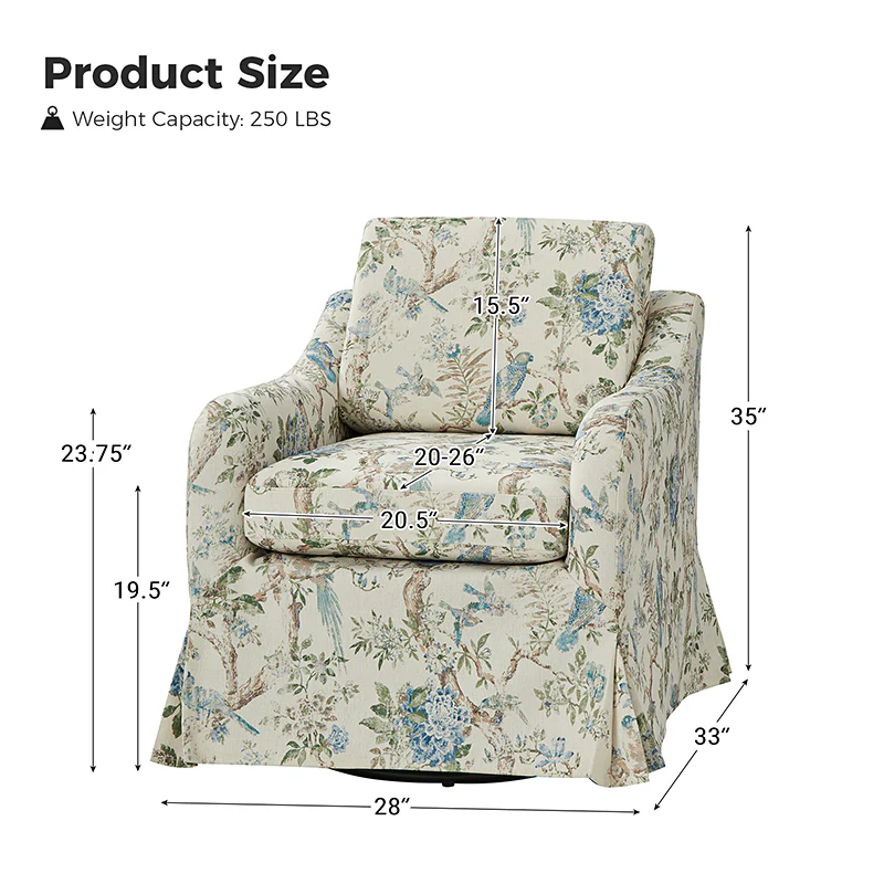 Bertram Claas 360 Degree Swivel Chair With Slipcover
