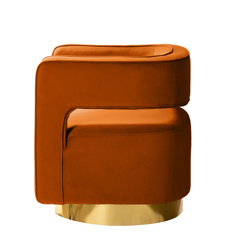 Agata Velvet Swivel Barrel Armchair