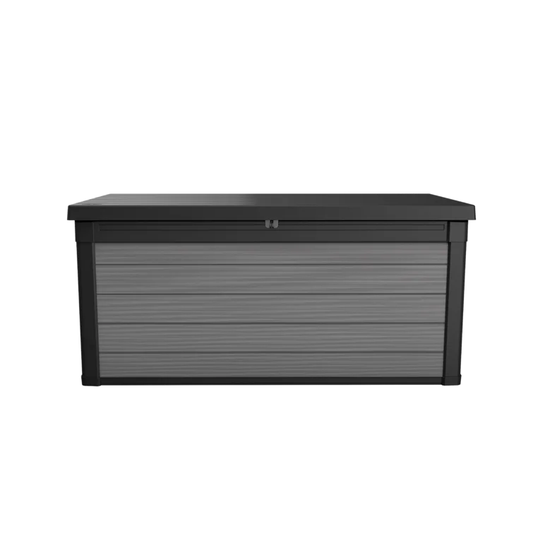 Keter Premier 150 Gallon Durable Resin Outdoor Storage and Organization Deck Box Ideal For Garden Patio Furniture and Supplies, Grey