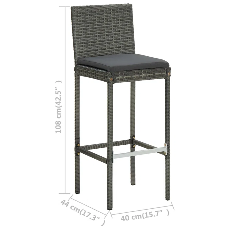 Patio Bar Table and Stools with Cushions