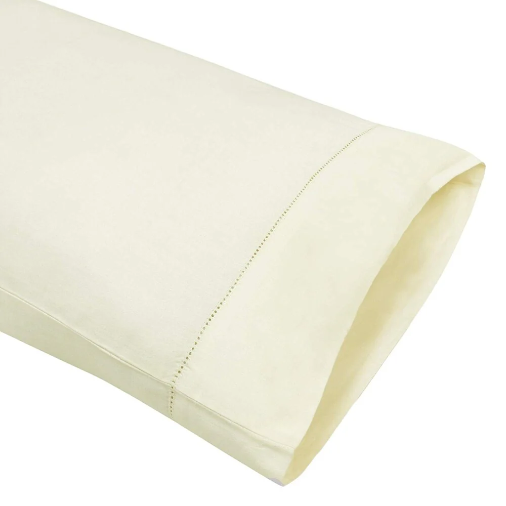 A1 Home Collections Pillow Case 100% Cotton Ivory, Set of 2