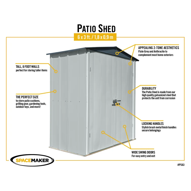 Spacemaker 6 ft. W x 3 ft. D Metal Garage Shed