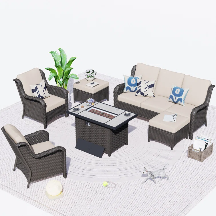 Tommy 5 - Person Outdoor Seating Group with Cushions