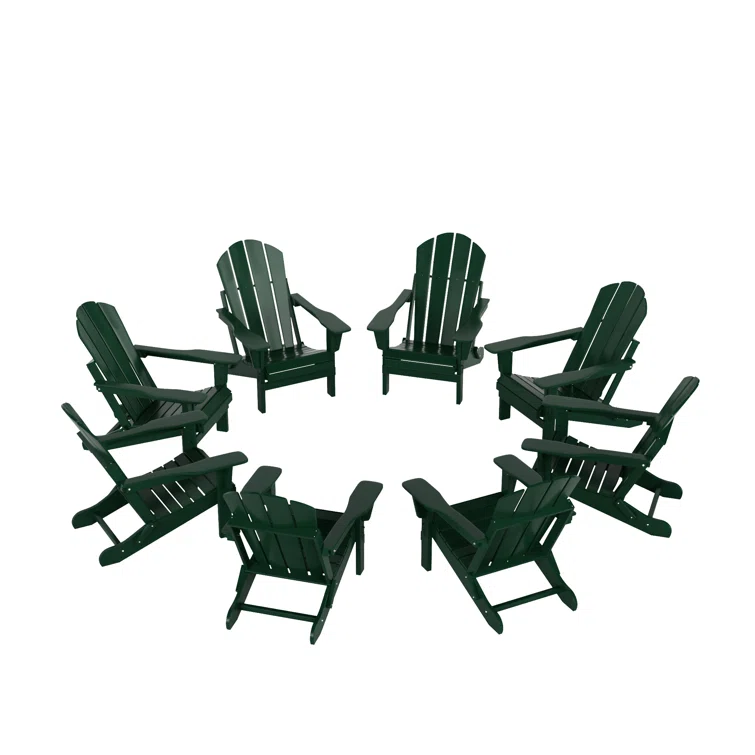 Shawnna Folding Adirondack Chairs (Set of 8)