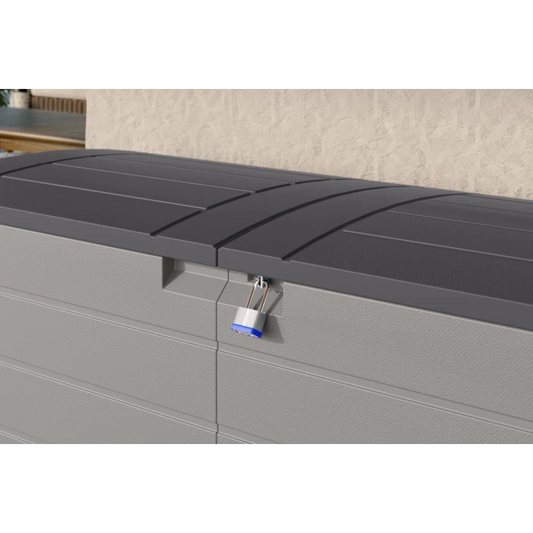 Suncast 120 Gallon Split Lid Lockable Deck Box