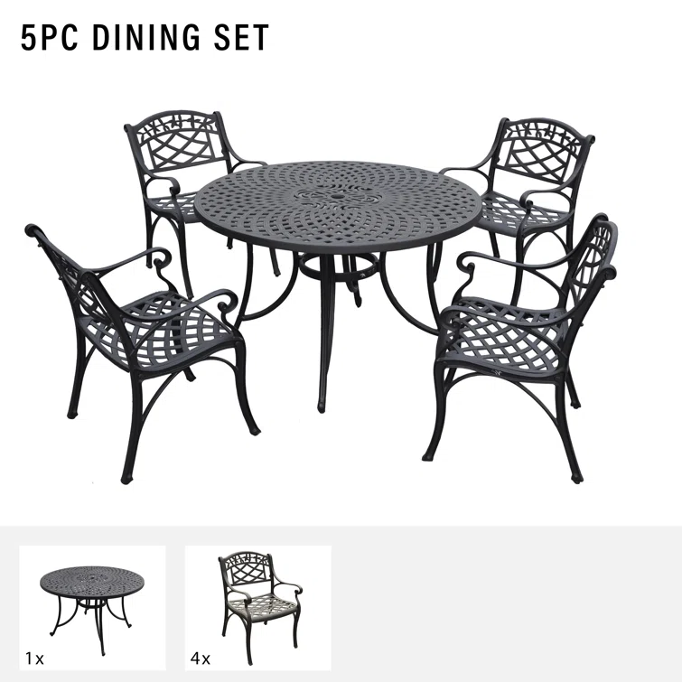 Algrid 4 - Person Round Outdoor Dining Set