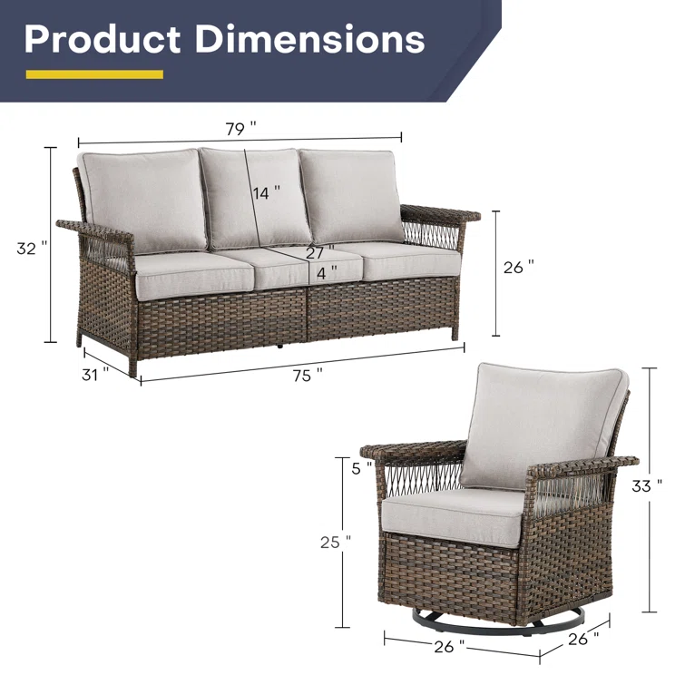 Servier 5 - Person Outdoor Seating Group with Cushions