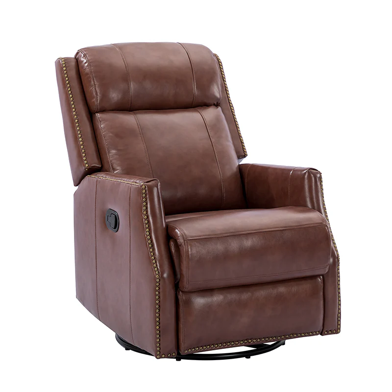 Epimetheus Genuine Leather Manual Swivel Recliner