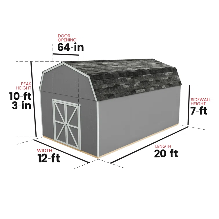 Hudson 12 ft. W x 24 ft. D Wood Storage Shed With Floor