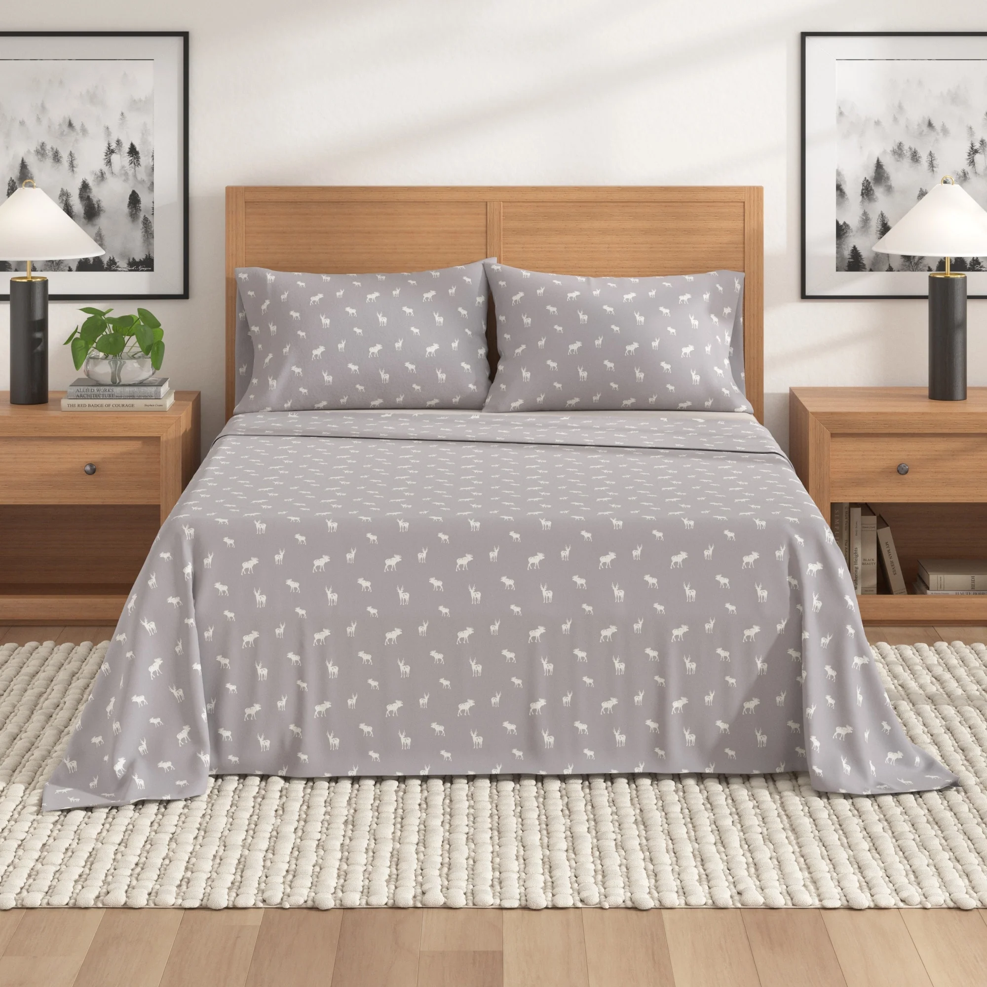 Linery & Co. Winter Turkish Cotton Double-Brushed Flannel Bed Sheet Set