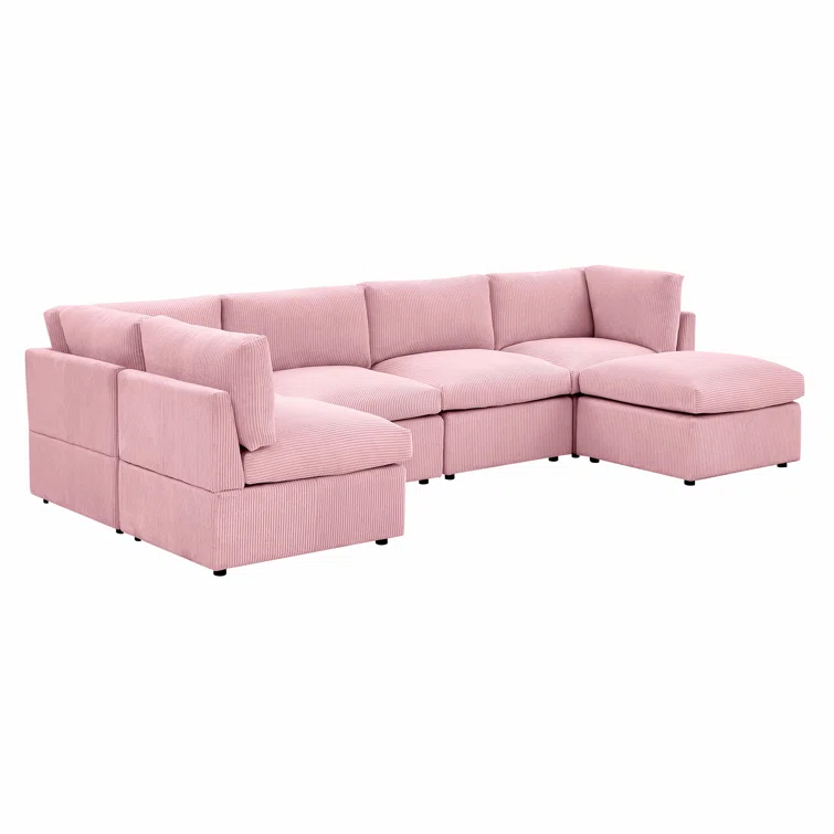 6 - Piece Corduroy Sectional
