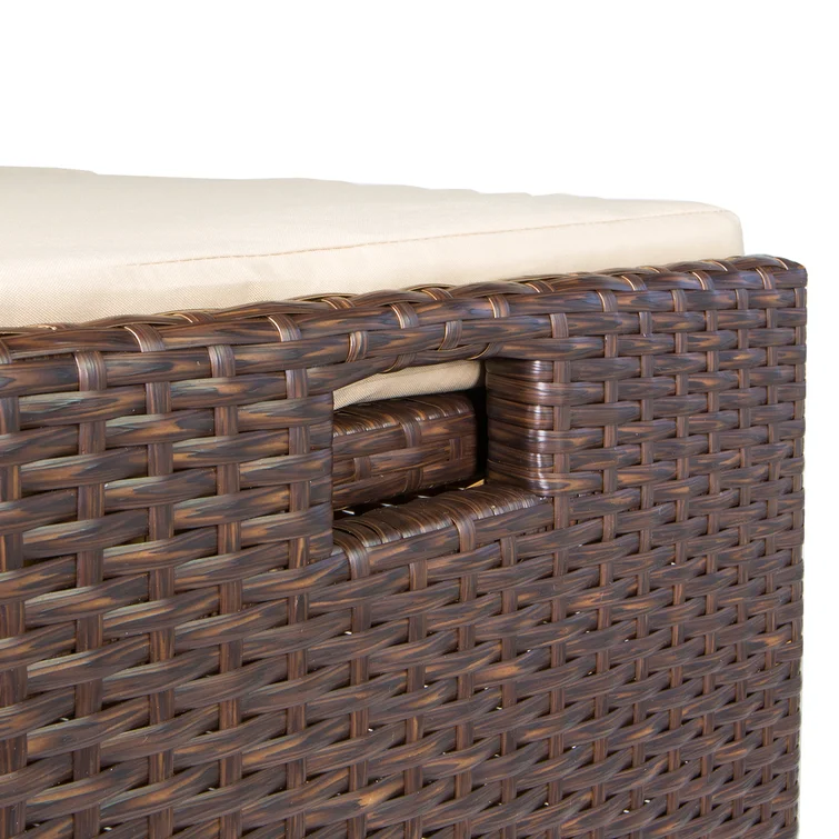 Barton 40'' W 60 Gallons Water Resistant Wicker Storage Bench in Brown