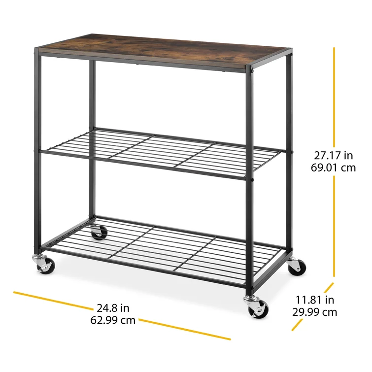 Anotidaishe 24.8'' W Shelving Unit with Wheels