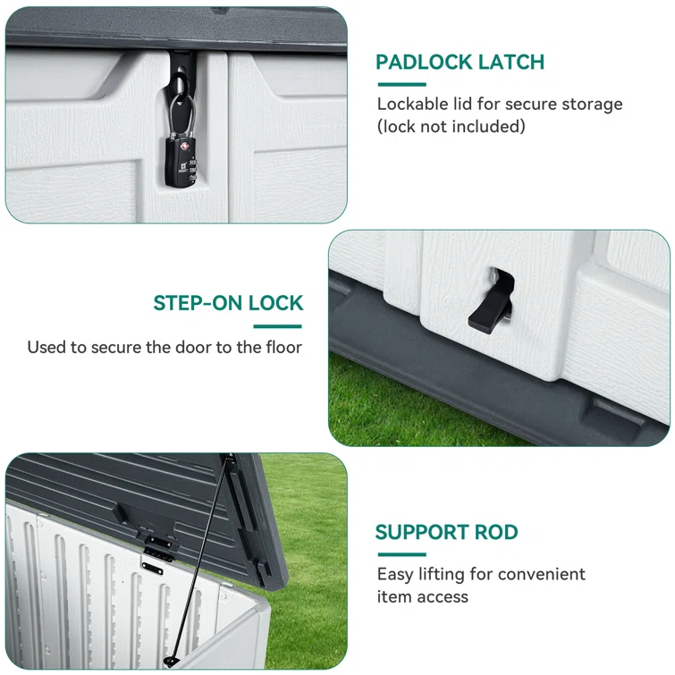4.5 ft. W x 2.8 ft. D Resin Horizontal Storage Shed