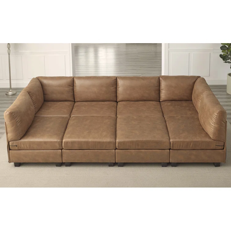 Barnwell 8 - Piece Faux Leather Sectional