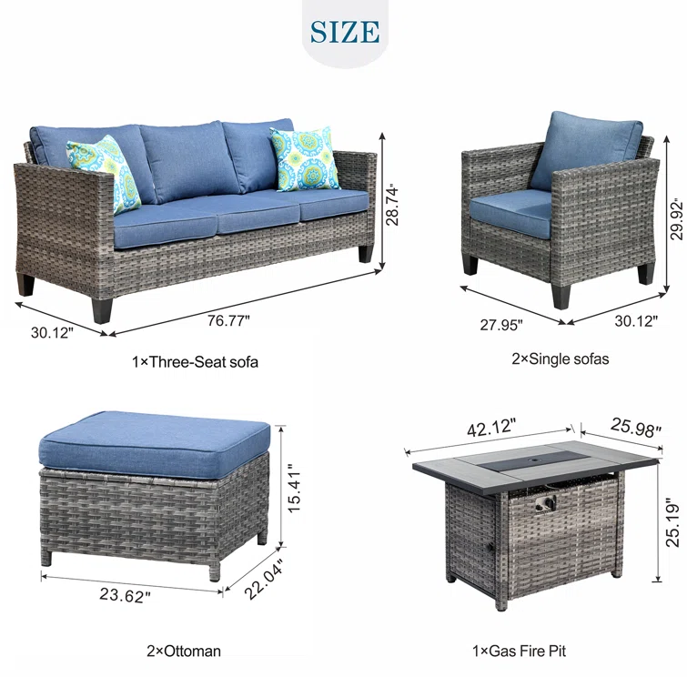 Harbin 5 - Person Outdoor Seating Group with Cushions