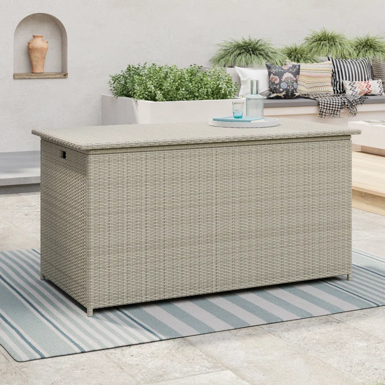 202 Gallons Wicker / Rattan Outdoor Storage Bin