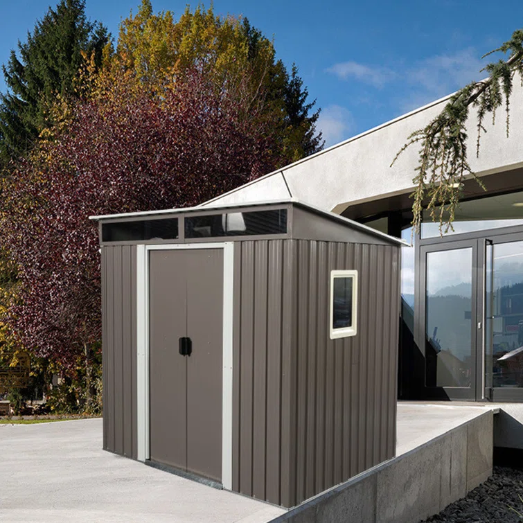 6 ft. W x 5 ft. D Metal Horizontal Storage Shed