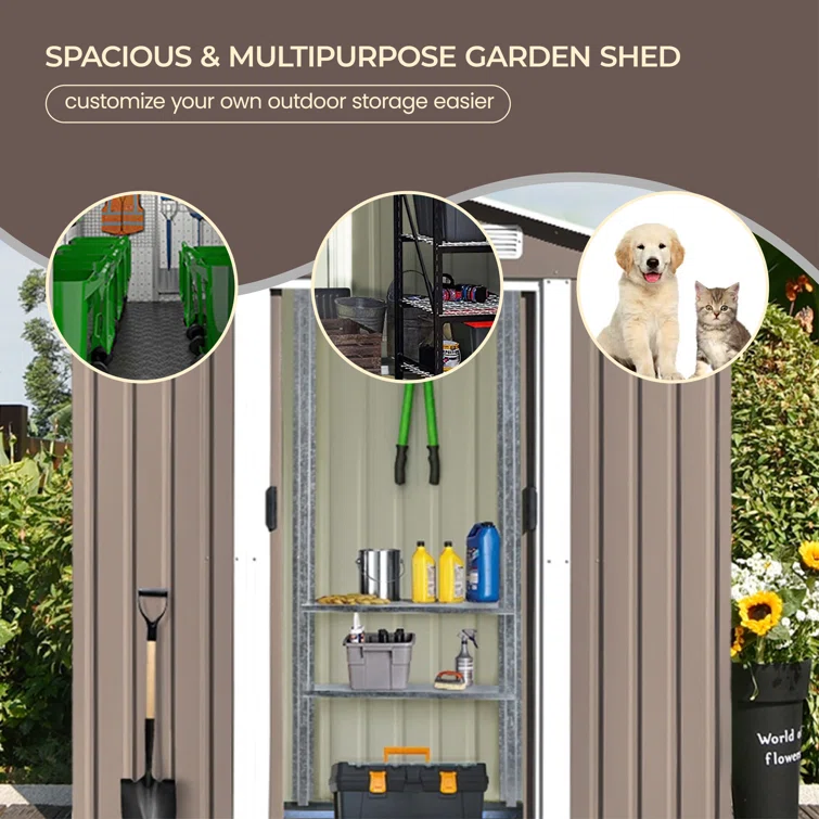 6 ft. W x 4 ft. D Stainless Steel Horizontal Garage Shed