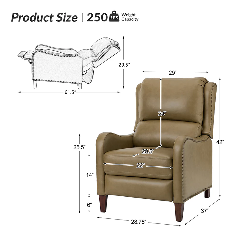 Deliat Genuine Leather Rocker Recliner