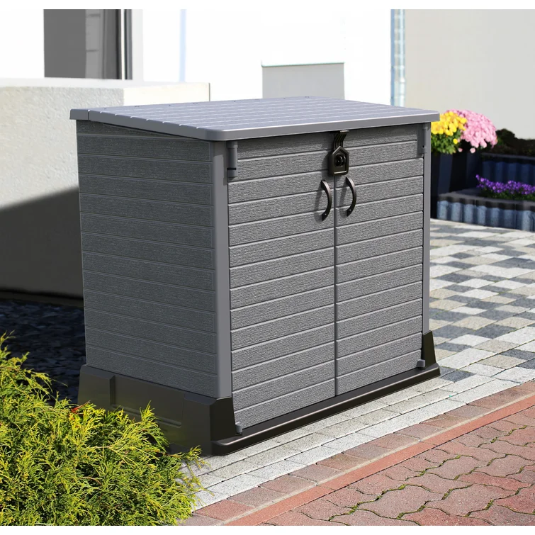 4 ft. 3 in. W x 2 ft. 5 in. D Plastic Horizontal Garbage Shed