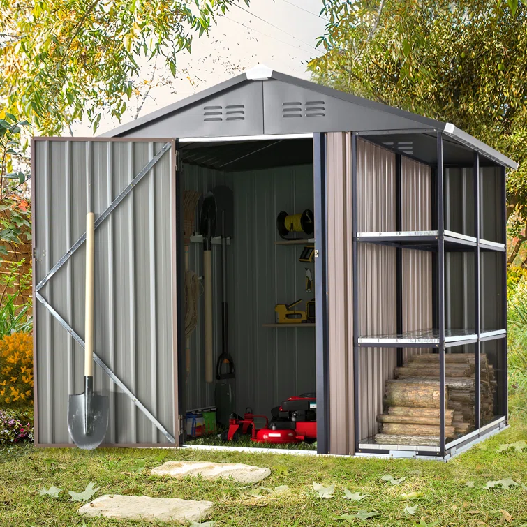 6 ft. W x 6 ft. D Metal Storage Shed