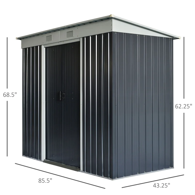85.5" W x 48" D Storage Shed