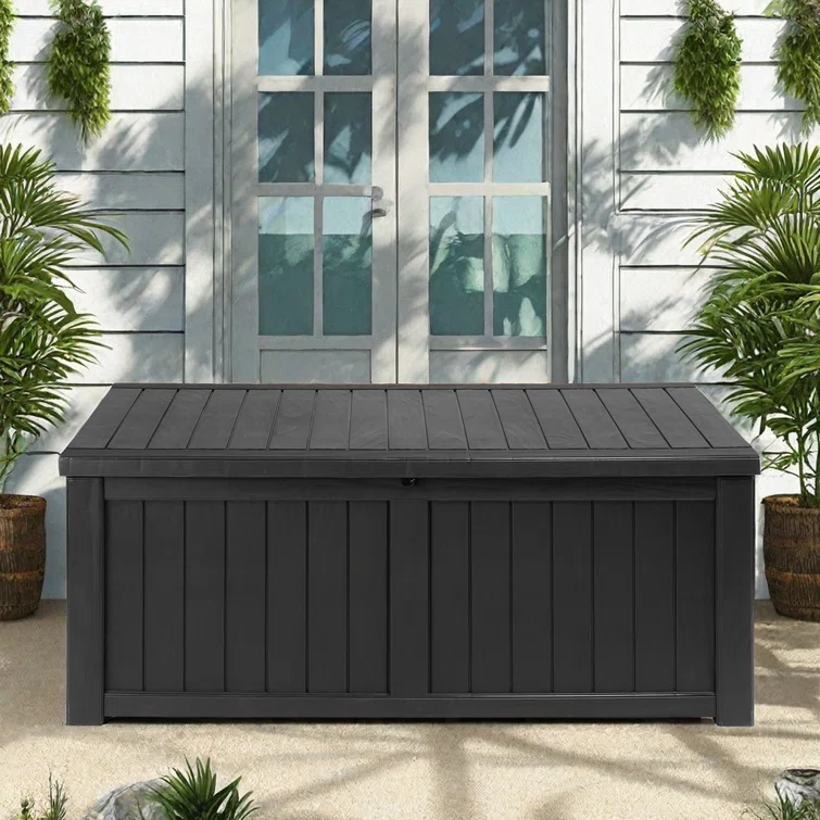 Edrosie Inc 121 Gallons Water Resistant Resin Lockable Deck Box
