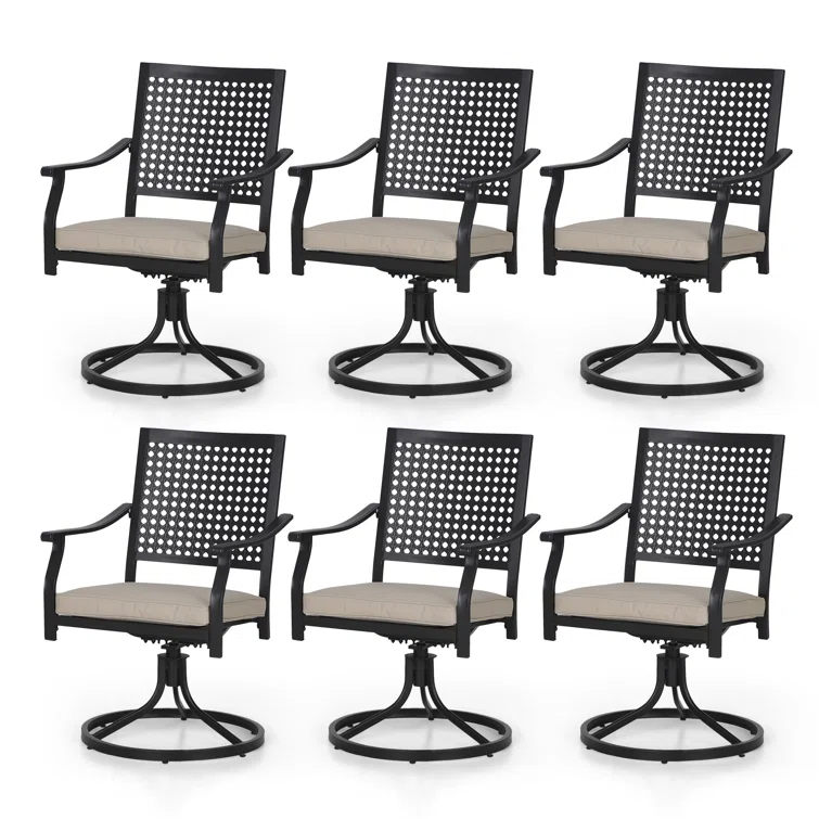 Aivo 6 - Person Rectangular Outdoor Dining Set with Cushions