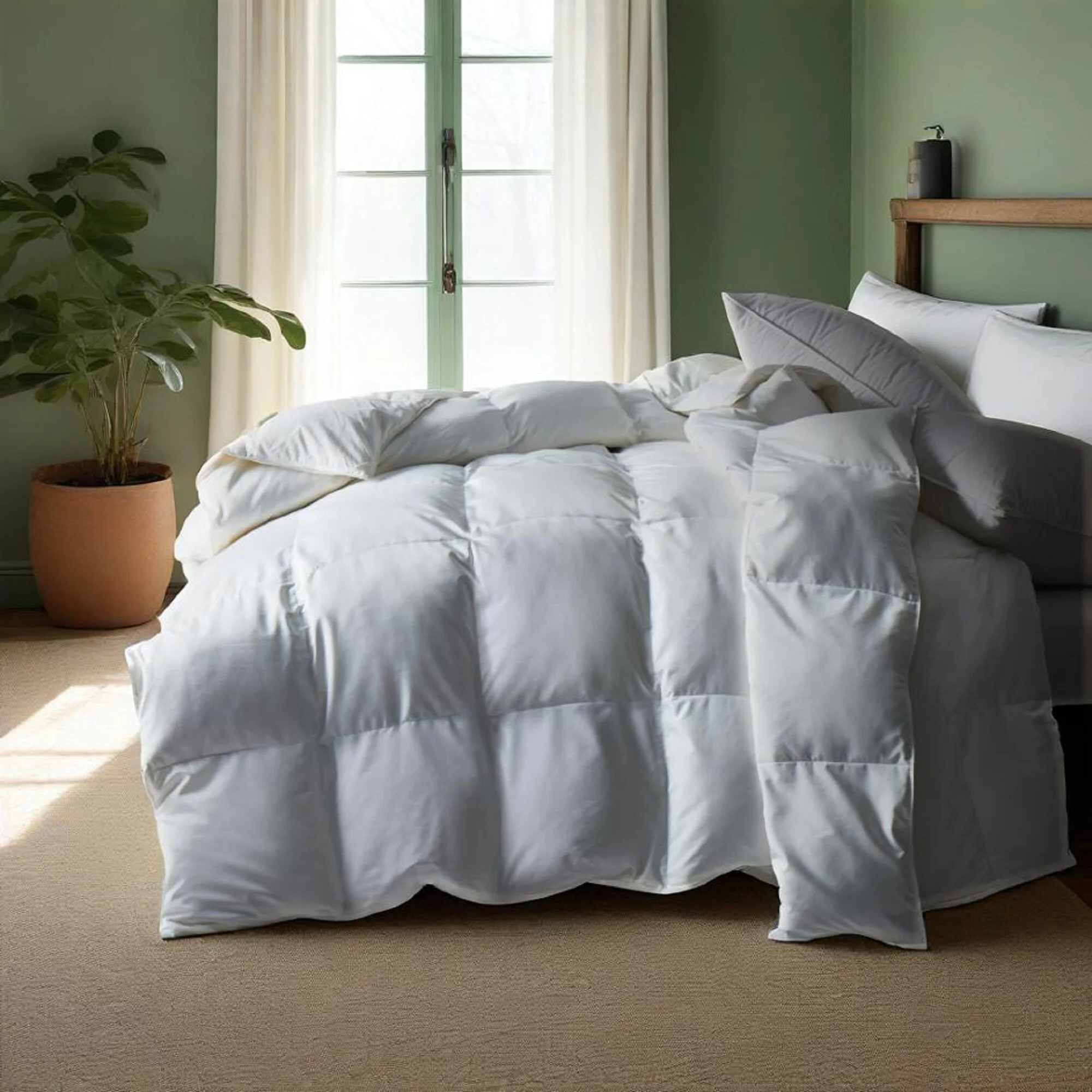 All-season Medium Warmth White Goose Feather Down Fiber Duvet Comforter Insert