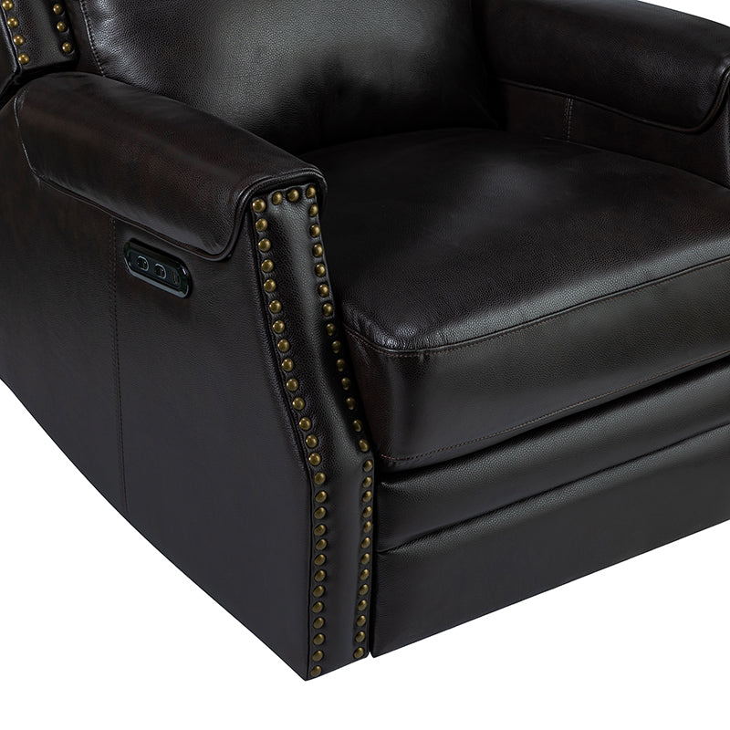 Hieronymus Genuine Leather Power Rocking Recliner