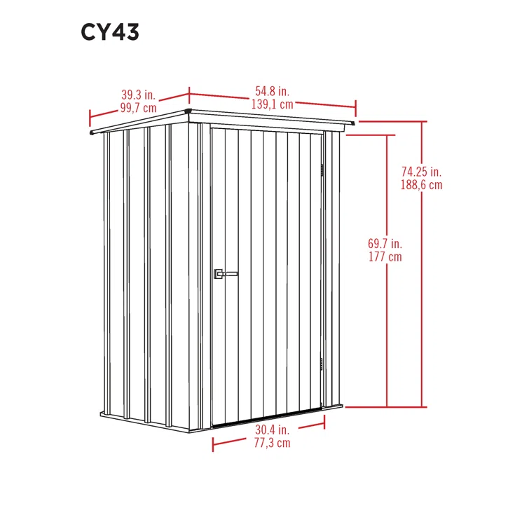Spacemaker 4 ft. W x 3 ft. D Metal Vertical Storage Shed