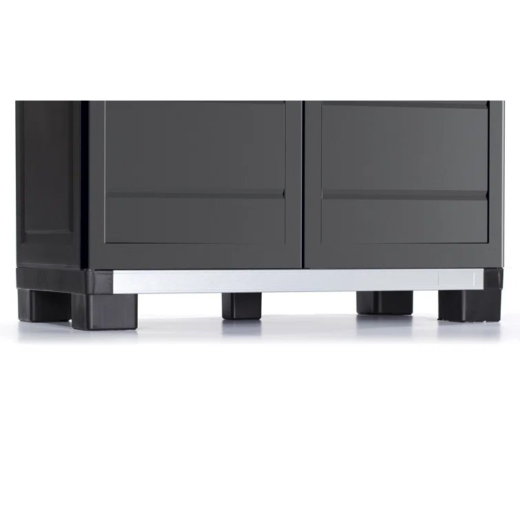 Keter XL Pro Durable Resin Storage Cabinet and Tool Storage Organizer with Lockable Doors and Shelves for Home Garage or Workshop, Black