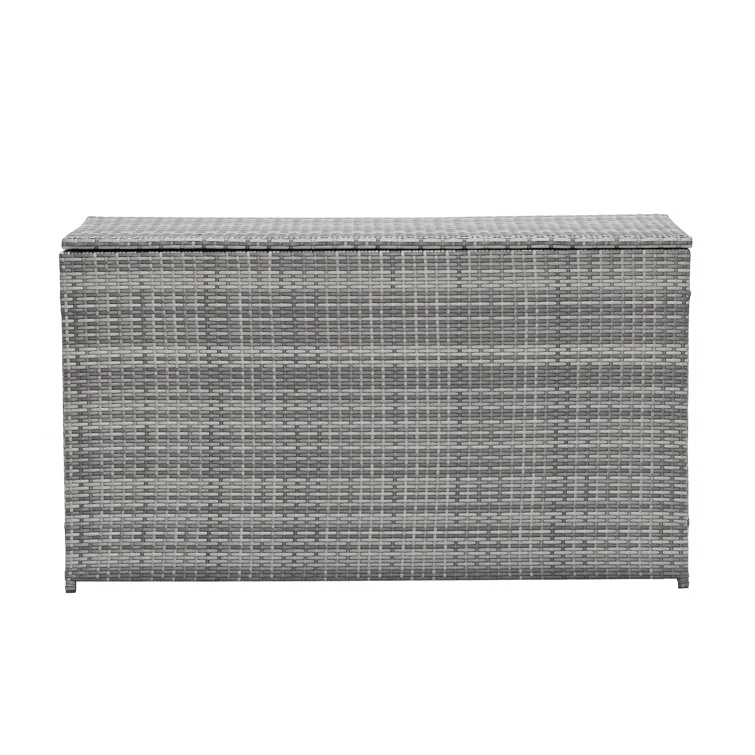 Teamson 55'' W 154 Gallons Water Resistant Wicker Deck Box in Gray