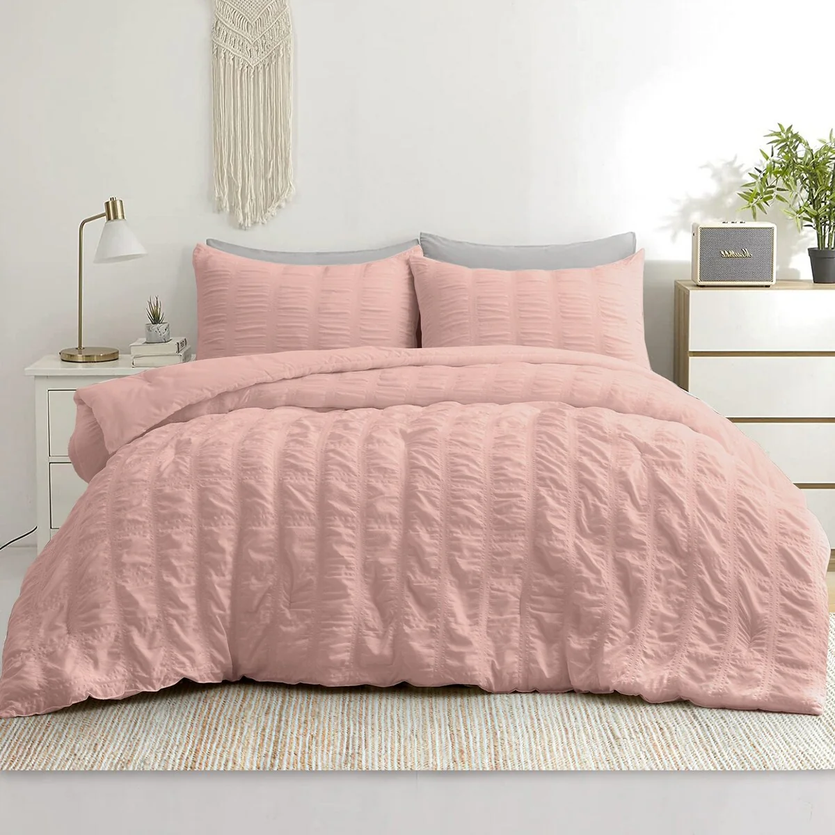 All Season Bubble Ruched Down Alternative Comforter Set