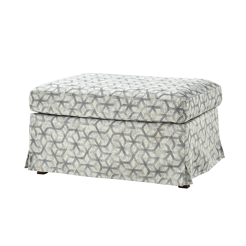Miles Slipcovered Armchair with Large Ottoman