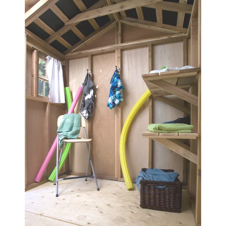 9 ft. W x 6 ft. D Cabana Cedar Wood Garden Shed