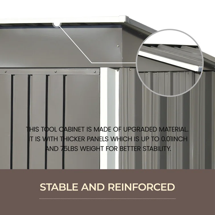 5 ft. W x 3 ft. D Aluminum Lean-to Storage Shed