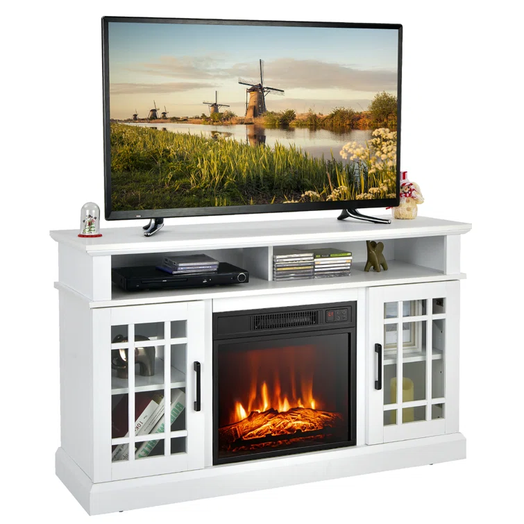 Ripley 48'' W Storage Credenza with Electric Fireplace Included