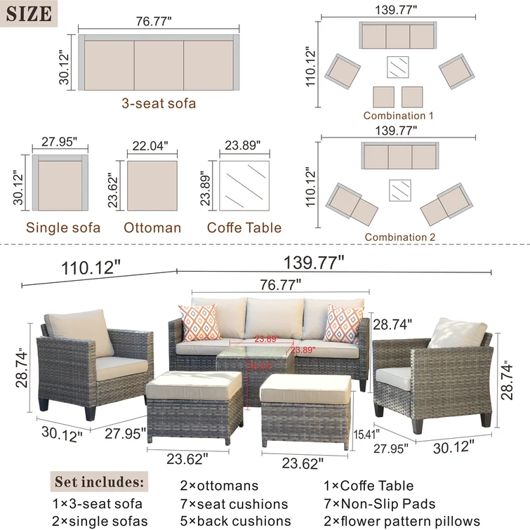 Harbin 5 - Person Outdoor Seating Group with Cushions