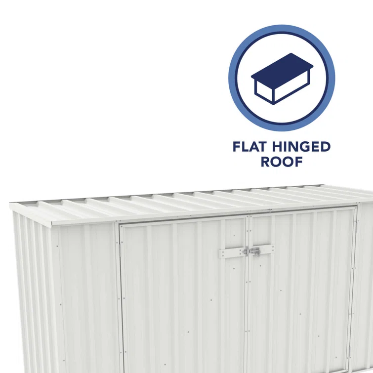 Utility 7 ft. W x 3 ft. D Galvanized Steel Storage Shed